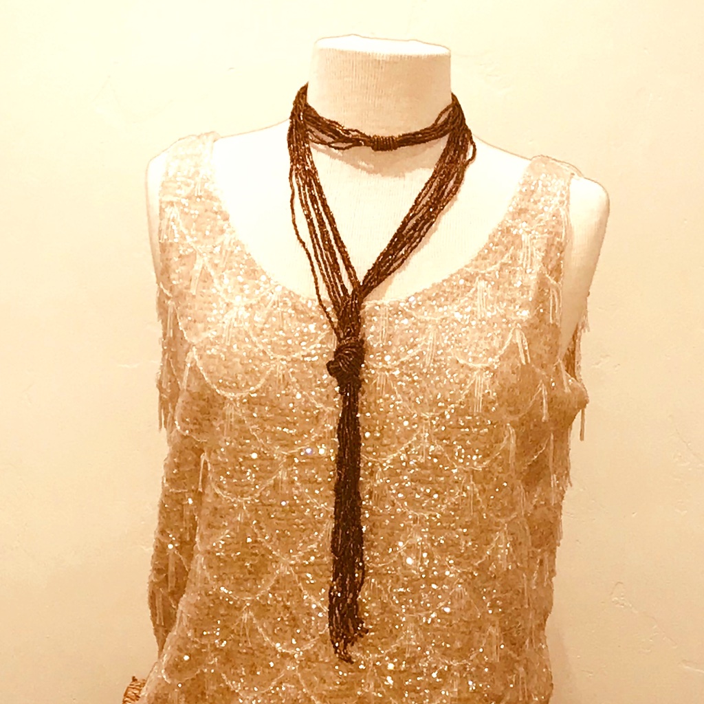 Bronze Bead 54” Lariat Necklace
